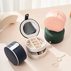 Mini Travel Jewelry Case Small Jewelry Box Portable Jewelry Travel Ogranizer Display Jewelry Storage Case for Rings Earring Necklace Bracelet Gift for Women Girls Lightinthebox