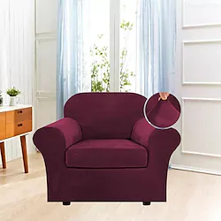 Stretch Sofa Chair Cover Couch Slipcover Armchair Loveseat 4 or 3 seaterVelvetWith Cushion CoverWhite Grey BlackSoft Durable Washable Lightinthebox