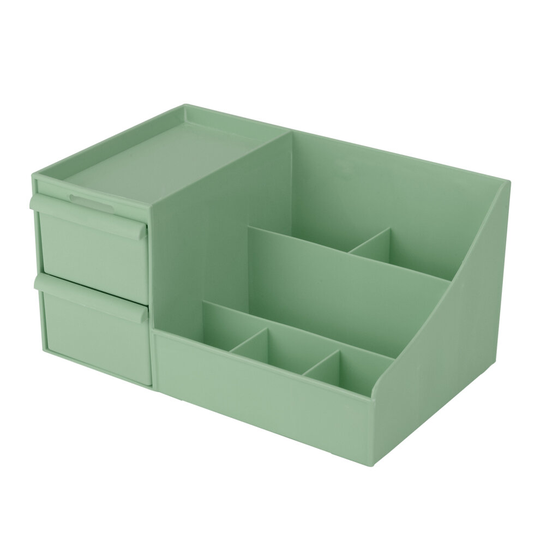 (Nordic Green) Desk Storage Makeup Box Drawers Organizer Case
