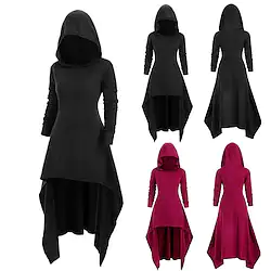 Flapper Girl Retro Vintage Punk Gothic Medieval 17th Century Dress Masquerade Hoodie Women's Costume Vintage Cosplay Party / Evening Long Sleeve Dress Carnival Lightinthebox