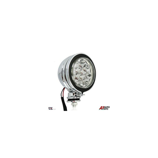 1x Universal Car Van Bus Front LED Lights 12V Spot Fog Halogen Round Chrome Lamp