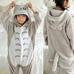 Kid's Kigurumi Pajamas Cat Animal Patchwork Onesie Pajamas Polar Fleece Cosplay For Boys and Girls Christmas Animal Sleepwear Cartoon Festival / Holiday Costumes / Leotard / Onesie / Leotard / Onesie Lightinthebox