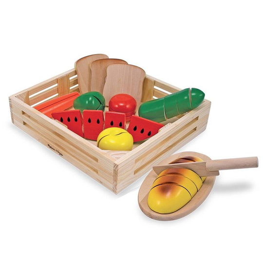 Melissa & Doug Wooden Cutting Food Box