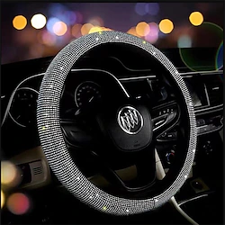 StarFire Diamond Leather Steering Wheel Cover for Women Girls with Shiny Crystal Rhinestones Universal Fit 15 Inch Car SUV Wheel Anti-Slip Protector Lightinthebox