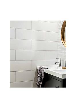 Topps Tiles Swave White 20Cm X 60Cm (Box Of 10 Tiles)