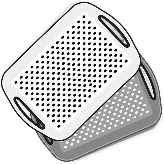 ZYBUX - 2 x Set of Anti-Slip Rectangular Non-Slip Top and Bottom Plastic Dinner/Drinks Serving Tray with High Grip Rubber Surface, Easy Grip