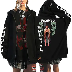 Inspired by Chainsaw Man Denji Cartoon Manga Outerwear Anime Classic Street Style Outerwear For Men's Women's Unisex Adults' Hot Stamping 100% Polyester Lightinthebox