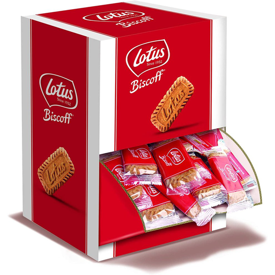 Lotus Biscoff Dispenser Box Individually Wrapped Caramelised Pack of 150 Biscuit