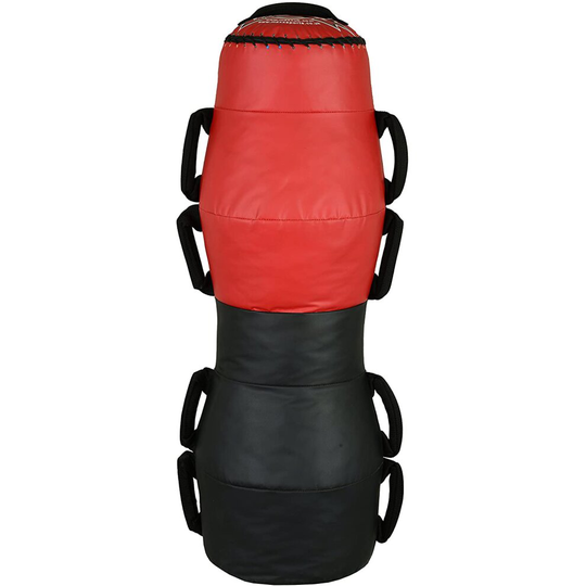 (BLACK / RED) grappling dummy with handles mma floor punching bag gound and pound ufc bag