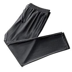 Men's Trousers Casual Pants Drawstring Elastic Waist Solid Color Breathable Quick Dry Sports Outdoor Daily Running Stretch Loose Mesh black [behind feet Mesh black [straight / Summer Lightinthebox
