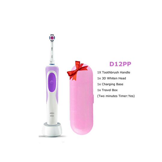 (Purple With Box D12PP) Oral B Electric Toothbrush VITALITY Braun D12 D12S