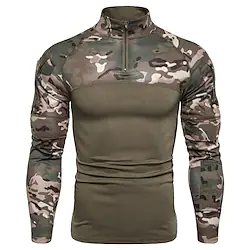 Men's Hiking Tee shirt Tactical Military Shirt Long Sleeve Shirt Top Outdoor Breathable Quick Dry Lightweight Summer Polyester Camping / Hiking / Caving Lightinthebox