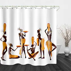 African Woman In Yellow Dress Shower Curtains Hooks Modern Polyester New Design 70 Inch Lightinthebox