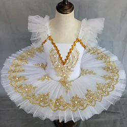 Ballet Tutu Dress Dress Imitation Pearl Lace Printing Girls' Training Performance Sleeveless High Lace Tulle Lightinthebox