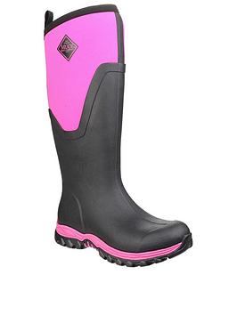 Muck Boots Arctic Sport II Tall Wellington Boots - Black/Pink, Black/Pink, Size 5, Women