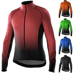 21Grams Men's Cycling Jersey Long Sleeve Bike Jersey Top with 3 Rear Pockets Mountain Bike MTB Road Bike Cycling Breathable Quick Dry Moisture Wicking Reflective Strips Viva Magenta Black Blue Lightinthebox