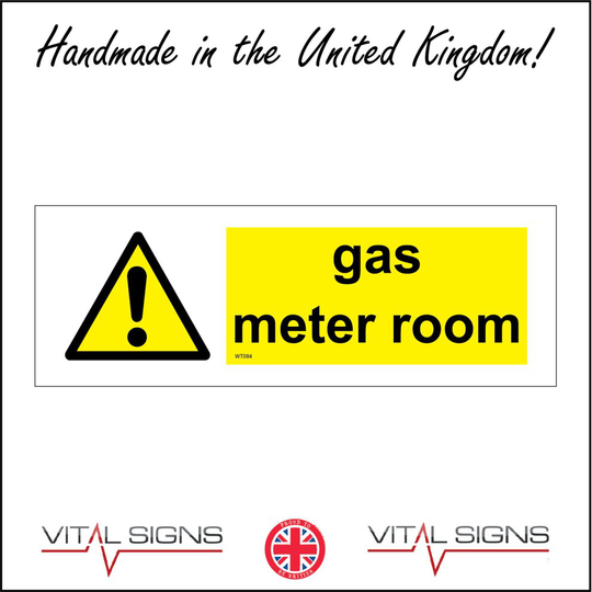 (150 x 50mm - 6 x 2, A - Sticker / Sav - Non-See Through) WT084 Gas Meter Room Sign Utilities Location Fire Fuel Repair Tradesmen 600mm x 200mm B - M