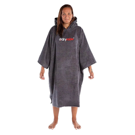 DryRobe Organic Cotton Short Sleeve Towel Dryrobe - Slate Grey