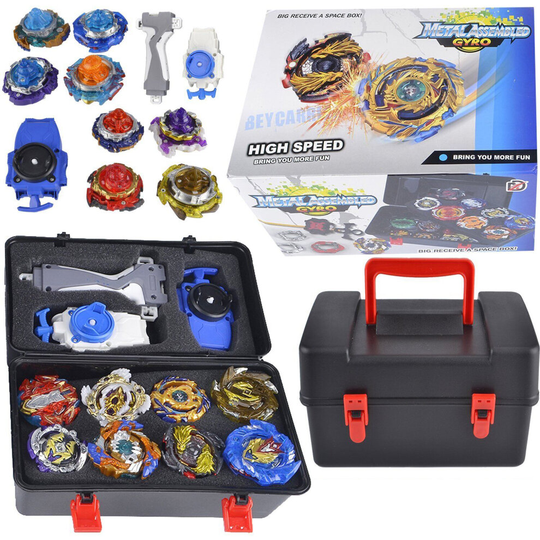 8pcs Gyro Burst Beyblade Set With Grip Launcher+Portable Box Case Gift