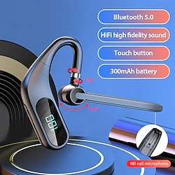 Kj12 Hands Free Telephone Driving Headset Ear Hook Bluetooth5.0 Stereo Auto Pairing Smart Touch Control for Apple Samsung Huawei Xiaomi MI Zumba Fitness Camping / Hiking Mobile Phone Lightinthebox