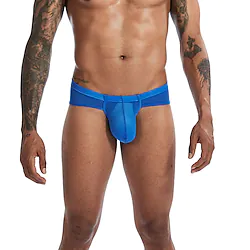 Men's Sport Briefs Running Brief Bottoms Athletic Athleisure Winter Ice Silk Breathable Quick Dry Moisture Wicking Fitness Gym Workout Running Sportswear Activewear Solid Colored White Black Blue Lightinthebox