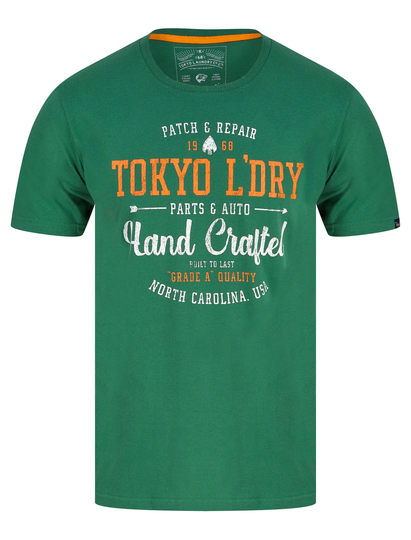 T-Shirts Folsom Motif Cotton Jersey T-Shirt in Posy Green - Tokyo Laundry / S - Tokyo Laundry