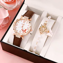 Wrist Watch Quartz Watch for Women's Analog Quartz Butterly Style Fashion With Jewelry Alloy PU Leather Creative Butterfly Lightinthebox