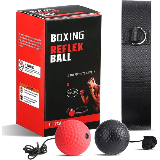 (Red + black) OOTO Upgraded Boxing Reflex Ball, Boxing Training Ball, Mma Speed Training Suitable for Adult/Kids Best Boxing Equipment for Training, H
