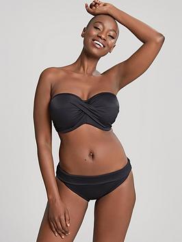Panache Anya Riva Twist Bandeau Bikini Top - Black, Black, Size 32D, Women