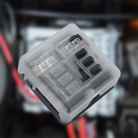 6 Way Blade Fuse Box&Bus Bar Car Kit Marine Fuse Box Holder With Cove