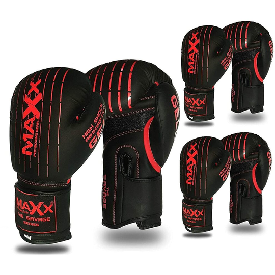 (Savage Convex Skin Leather Boxing Gloves Training Fight Sparring Punching | Fight Glove 8oz) Savage convex Leather Boxing Gloves Training Sparring