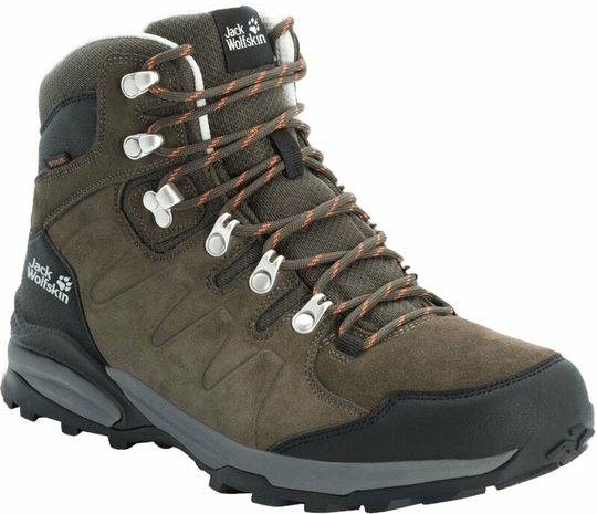 Jack Wolfskin Mens Outdoor Shoes Refugio Texapore Mid Khaki/Phantom 40