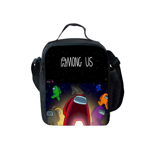 (Red) Among Us Insulated Lunch Bag School Outdoor Lunchbox