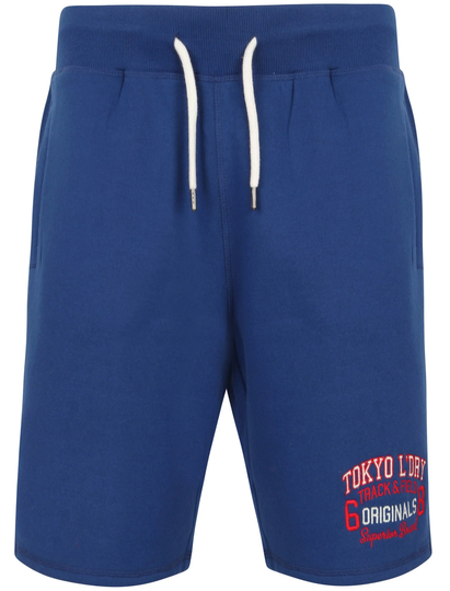 Jogger Shorts Otter Rock Motif Brushback Fleece Jogger Shorts in Sodalite Blue - Tokyo Laundry / S - Tokyo Laundry