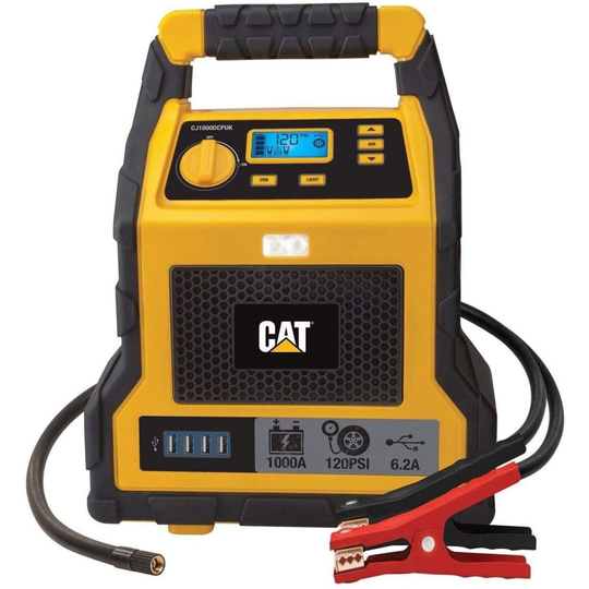 1000 Peak Amp Portable Car Jumpstarter CAT Professional Jump Starter & Compressor Tyre Inflator