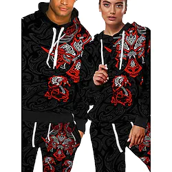 Men's Tracksuit Sweatsuit 2 Piece Athletic Long Sleeve Thermal Warm Breathable Moisture Wicking Fitness Running Jogging Sportswear Activewear Dragon Red / black Violet Black / Hoodie / Micro-elastic Lightinthebox