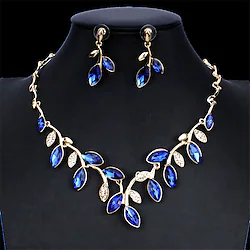Bridal Jewelry Sets Two-piece Suit Crystal Rhinestone Alloy 1 Necklace Earrings Bracelets Women's Elegant Vintage Cute Transparent Blessed irregular Jewelry Set For Party Wedding Lightinthebox