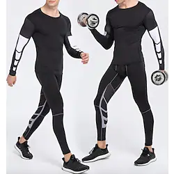 Men's Base Layer Activewear Set Athletic Compression Suit Quick Dry Sweat Wicking Fitness Gym Workout Running Basketball Sportswear Long Sleeves Activewear Lightinthebox