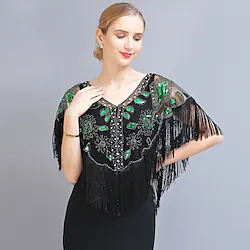 The Great Gatsby Vintage Roaring 20s 1920s All Seasons Cloak Party Costume Masquerade Halloween Costumes Prom Dresses Women's Adults' Sequins Tassel Fringe Costume Vintage Cosplay Party Homecoming Lightinthebox
