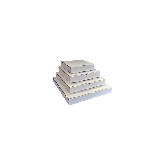 (25) Pizza Style Takeaway Postal Box Vinyl LP Shipping Mailing Carton (White) (8")