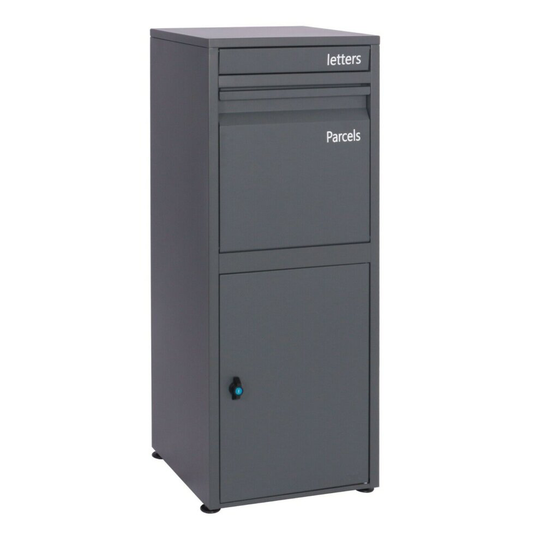 (Grey) Parcel Post Drop Box Large Steel Outdoor Lockable