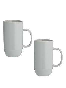 Typhoon CafÉ Concept Set Of 2 Grey Latte Mugs