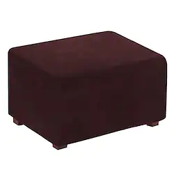 Stretch Ottoman Cover Slipcover Elastic Footstool Protector Covers Suede Water Repellent Rectangle Footrest Square White Grey Plain Solid Soft Durable Washable Lightinthebox