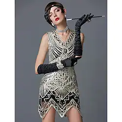 The Great Gatsby Charleston Roaring 20s 1920s Sequin Flapper Dress Cocktail Dress Mini Dress Sleeveless Women's Vintage Cosplay Costume Party Homecoming Prom Lightinthebox
