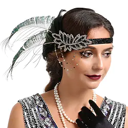 Charleston Retro Vintage Roaring 20s 1920s The Great Gatsby Flapper Headband Women's Costume Vintage Cosplay Party / Evening Headwear Masquerade Lightinthebox