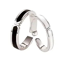 Men Women Couple Rings Wedding Classic Silver S925 Sterling Silver Precious Stylish Simple 1 Pair Lightinthebox