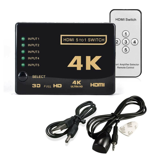 5 Port HDMI Switch Splitter Switcher 1080P Hub Box for PS3 HDTV DVD