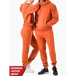 Men's Women's Tracksuit Sweatsuit Casual Long Sleeve Velvet Thermal Warm Soft Fitness Running Jogging Sportswear Activewear Solid Colored Light Yellow Light Purple Dark Grey Lightinthebox