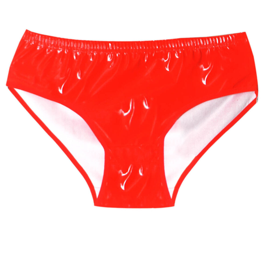 ((M)) Red PVC Women's Knickers Soft Underwear Panties