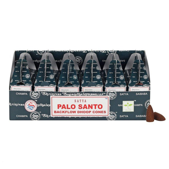 144 PCS (24 X 6 BOXES) SATYA NAG CHAMPA PALO SANTO BACKFLOW DHOOP CONES INCENSE HOME FRAGRANCE